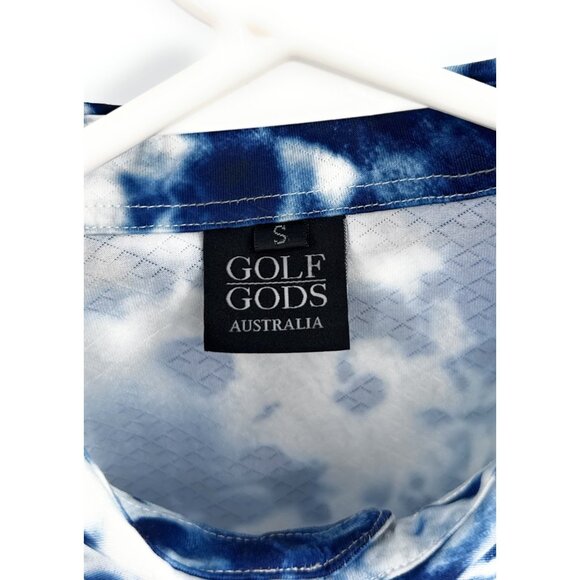 Golf Gods Australia Men's  AOP Abstract Performance Polo Shirt Size S - Picture 2 of 5